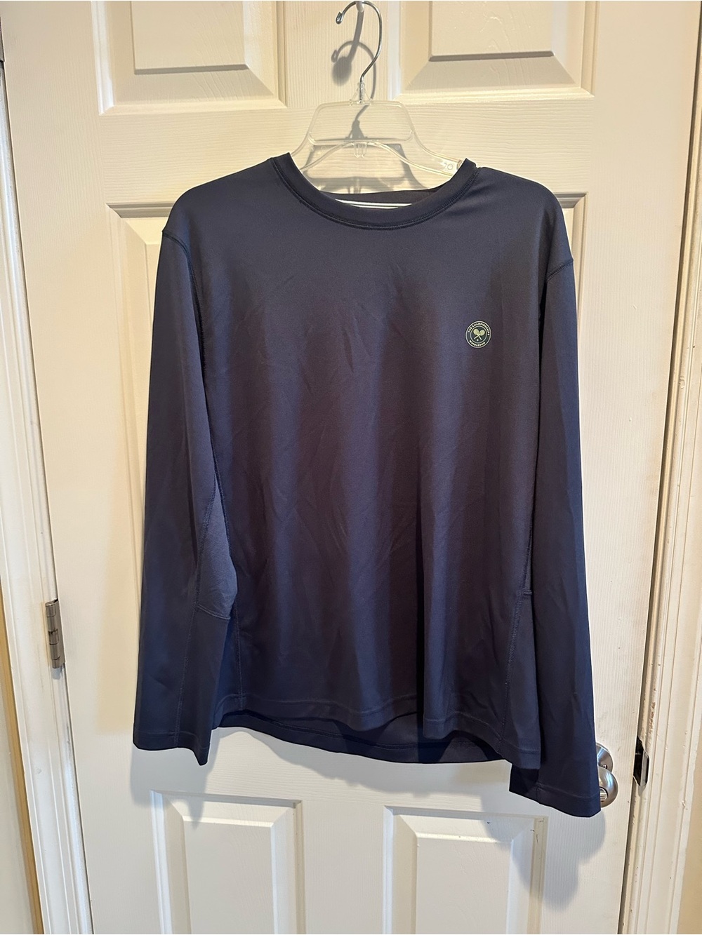 The Championships Wimbledon Blue Long Sleeve Dri Fit Shirt Logo Official Sz L